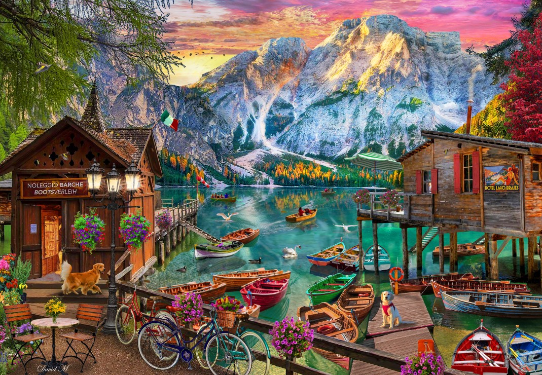 Lago Di Braies Italy Puslespil 1000 Brikker