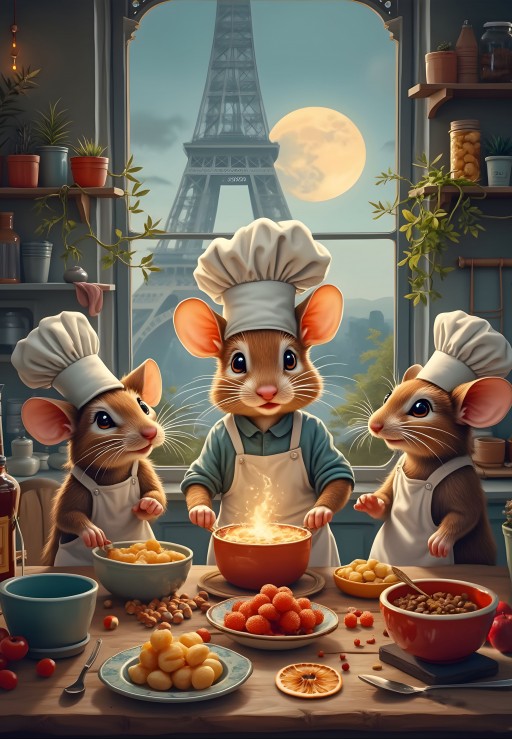 Little Chefs of Paris Puslespil 1000 Brikker
