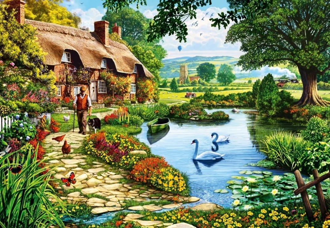 Cottage by the Lake Puslespil 1000 Brikker