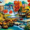 Country House by the Water Fall Puslespil 1000 Brikker