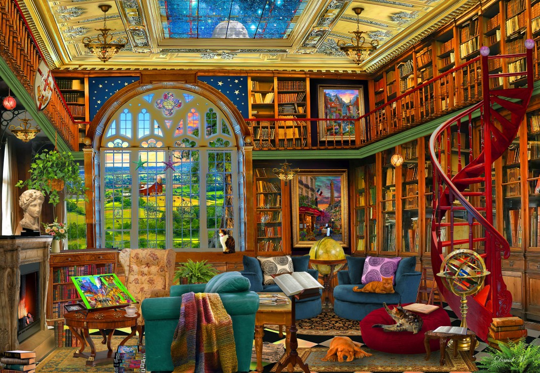 Country Library Puslespil 1000 Brikker