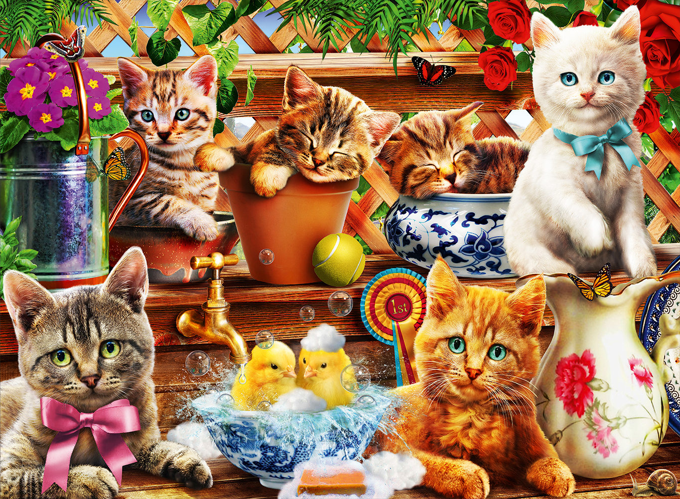 Kittens in the Potting Shed Puslespil 3000 Brikker