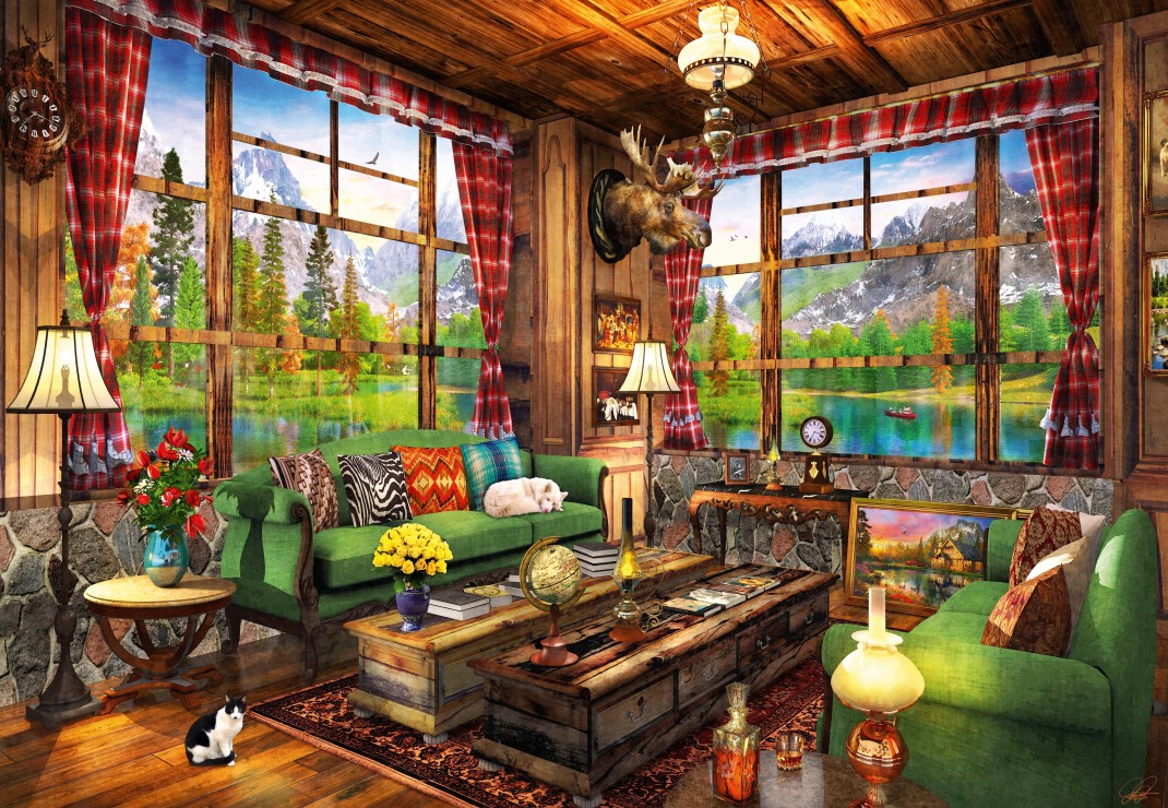 Mount Cabin View Puslespil 1000 Brikker