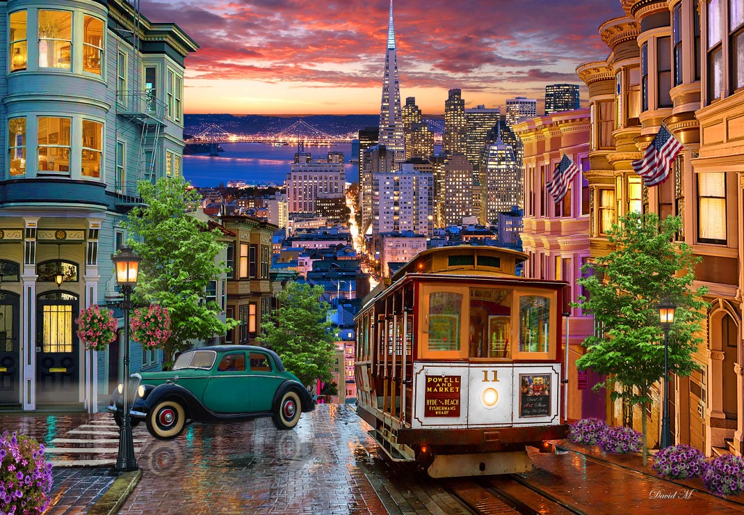 San Francisco Trolley Puslespil 1000 Brikker