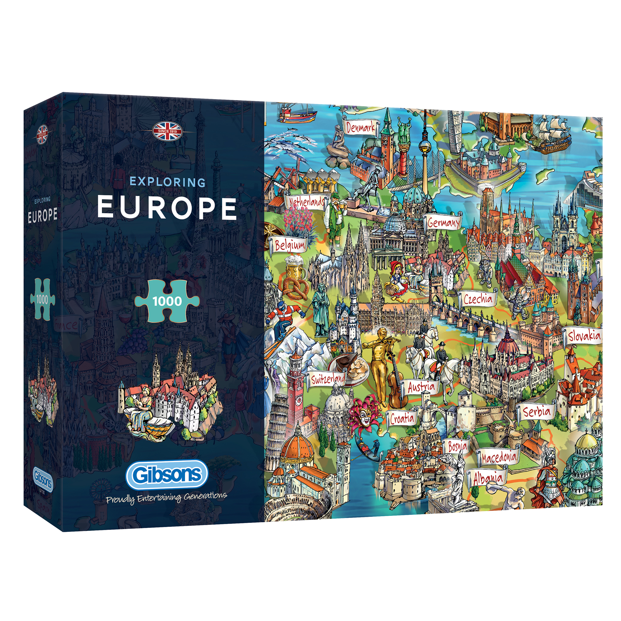 Alternative view of Exploring Europe Puslespil 1000 Brikker