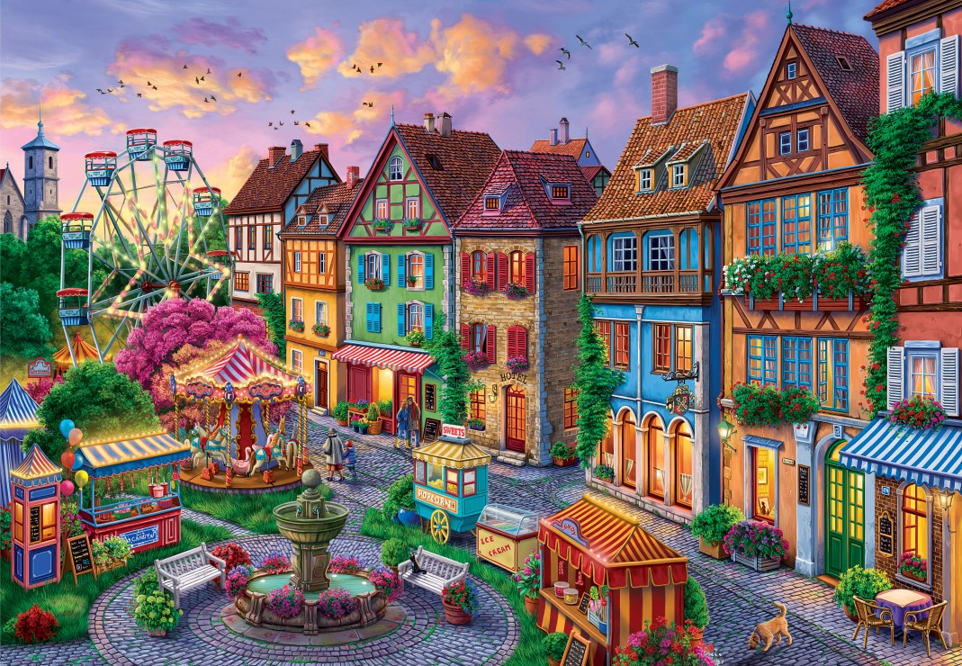 Amusement Park in the City Puslespil 1000 Brikker