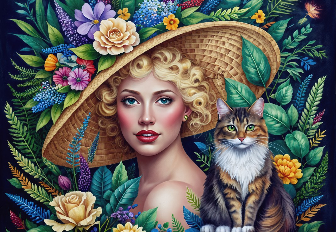 Woman and the Cat Puslespil 1000 Brikker