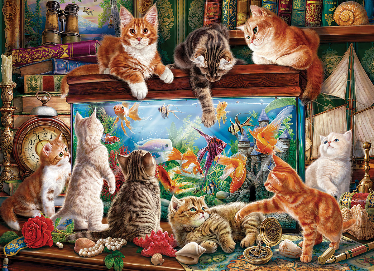 Cats by Aquarium Puslespil 1000 Brikker