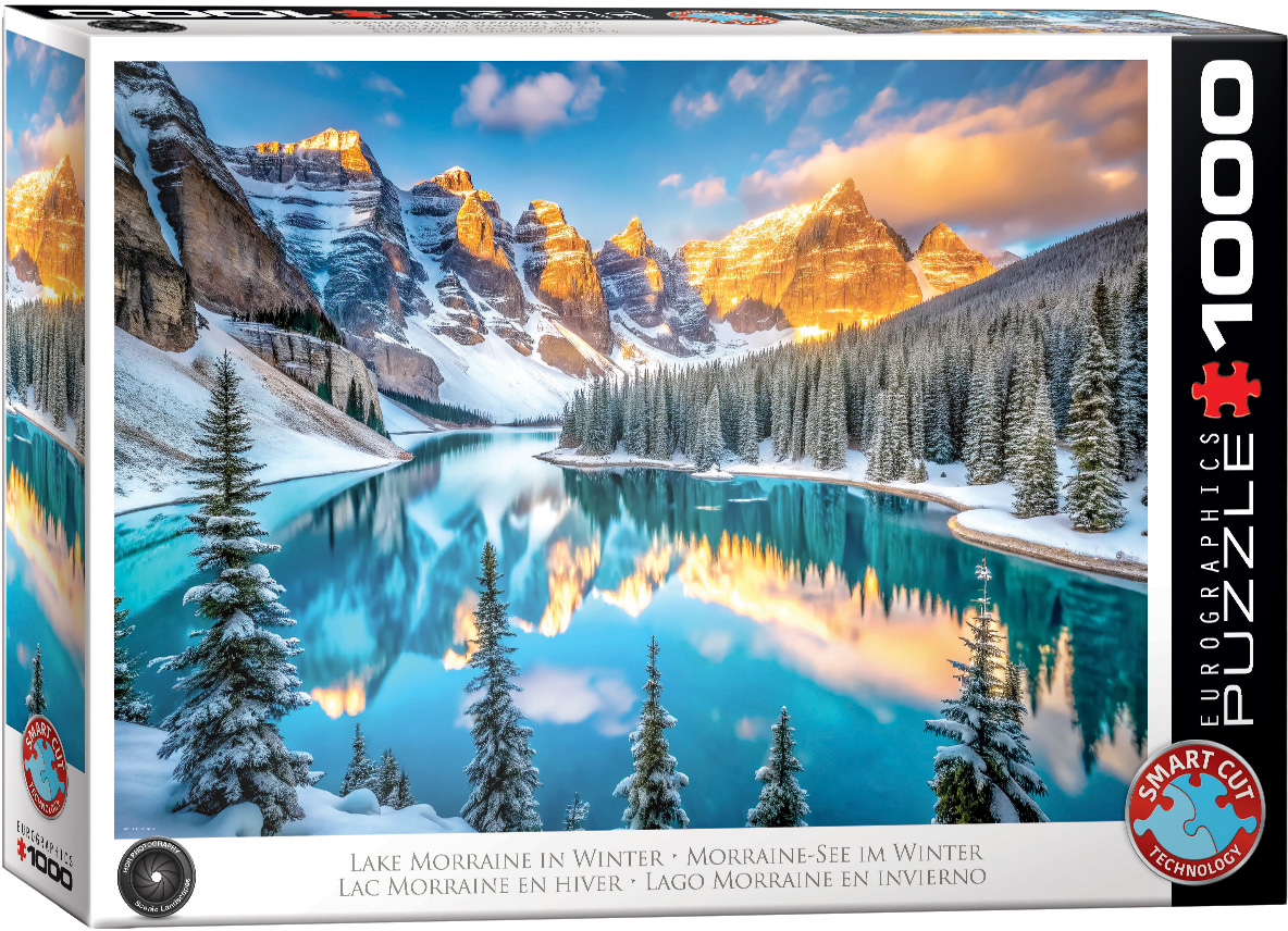 Alternative view of Lake Morraine in Winter Puslespil 1000 Brikker