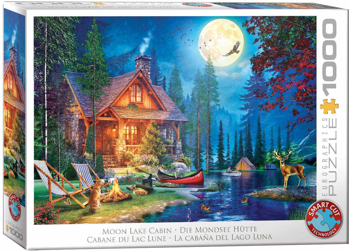 Alternative view of Moon Lake Cabin Puslespil 1000 Brikker