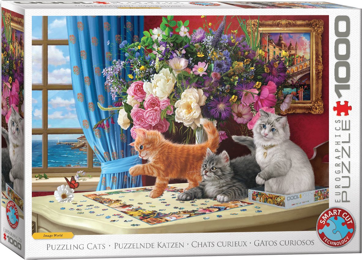 Alternative view of Puzzling Cats Puslespil 1000 Brikker