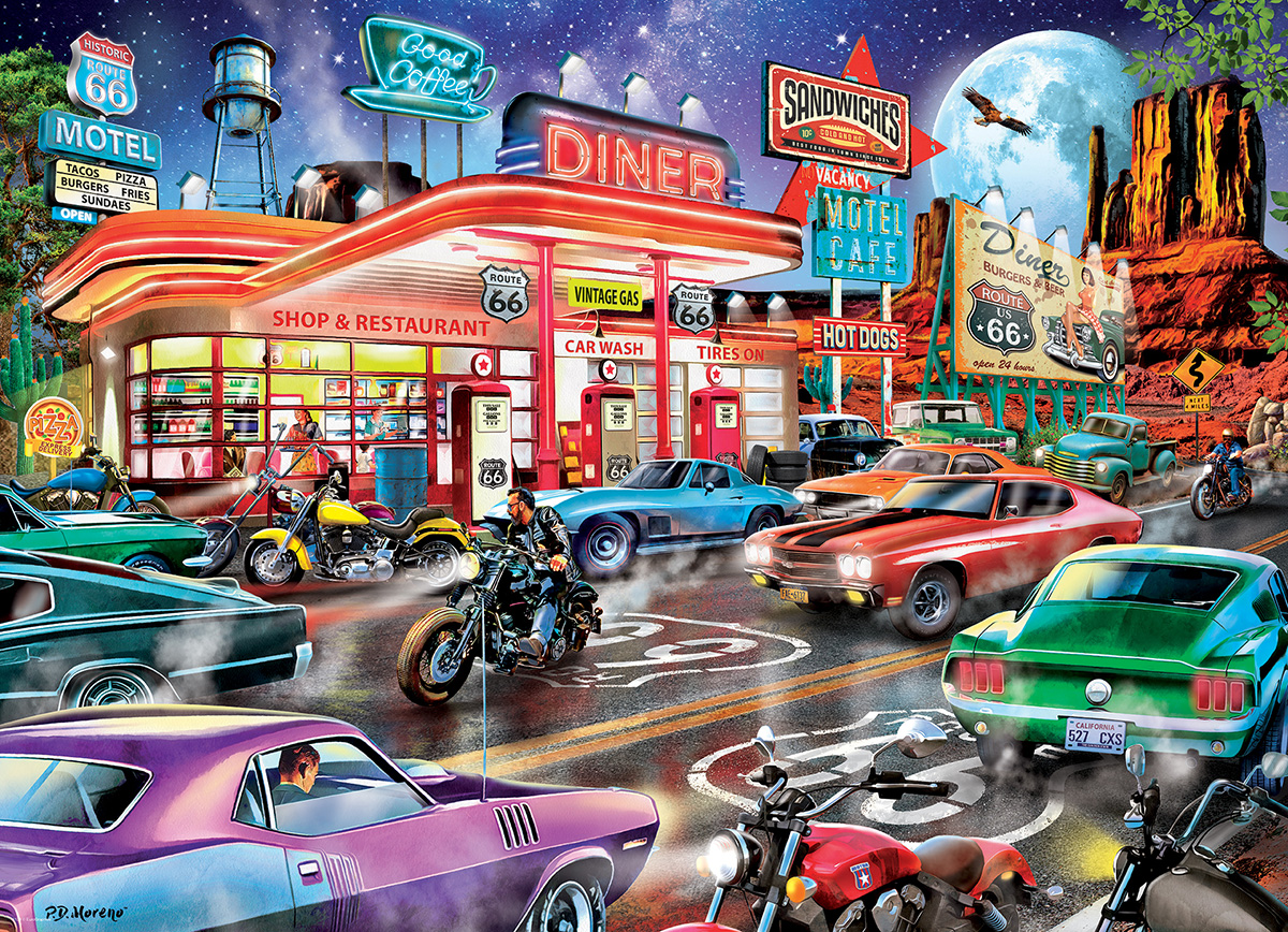 Route 66 Diner Puslespil 1000 Brikker