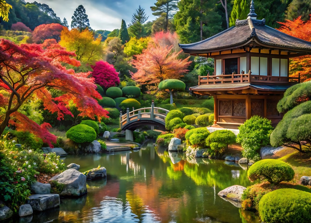 Beautiful Japanese Garden Puslespil 500 Brikker