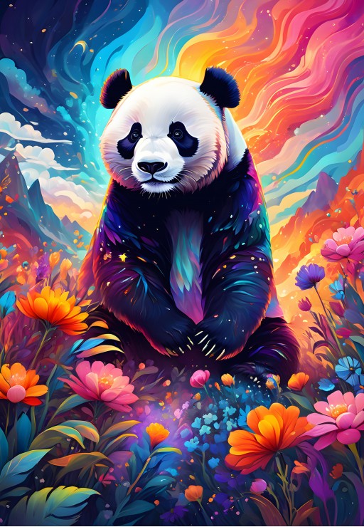 Colourful Panda Puslespil 1000 Brikker