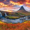 Kirkjufellsfoss Waterfall, Iceland Puslespil 500 Brikker