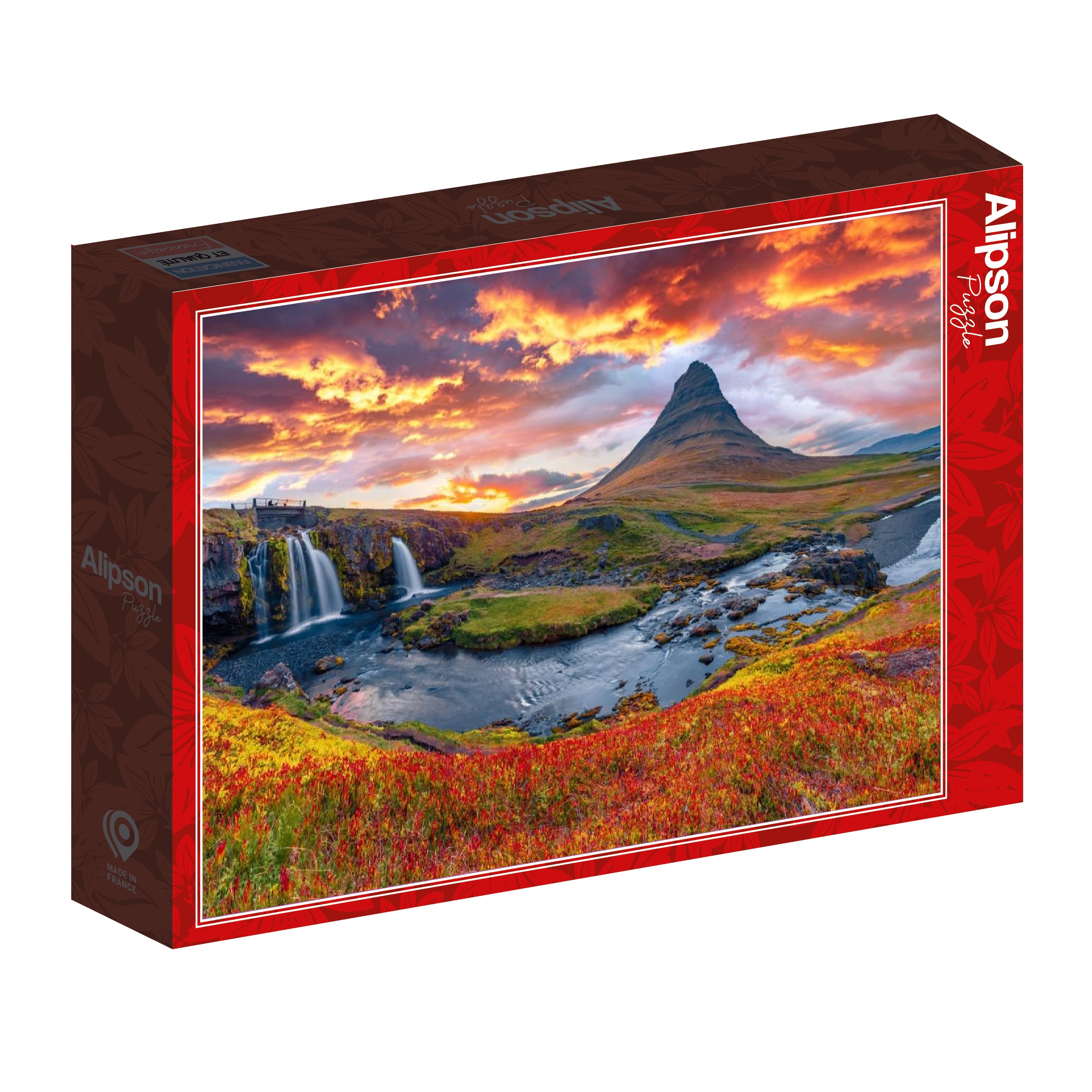 Alternative view of Kirkjufellsfoss Waterfall, Iceland Puslespil 500 Brikker
