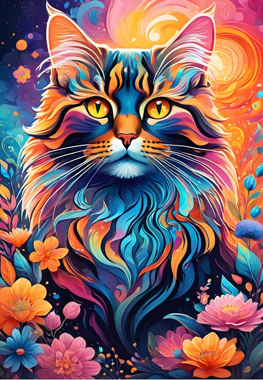 Multicoloured Cat Puslespil 1000 Brikker