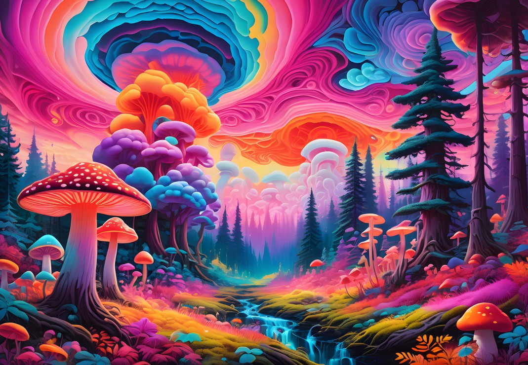 Mushroom Forest Puslespil 1000 Brikker