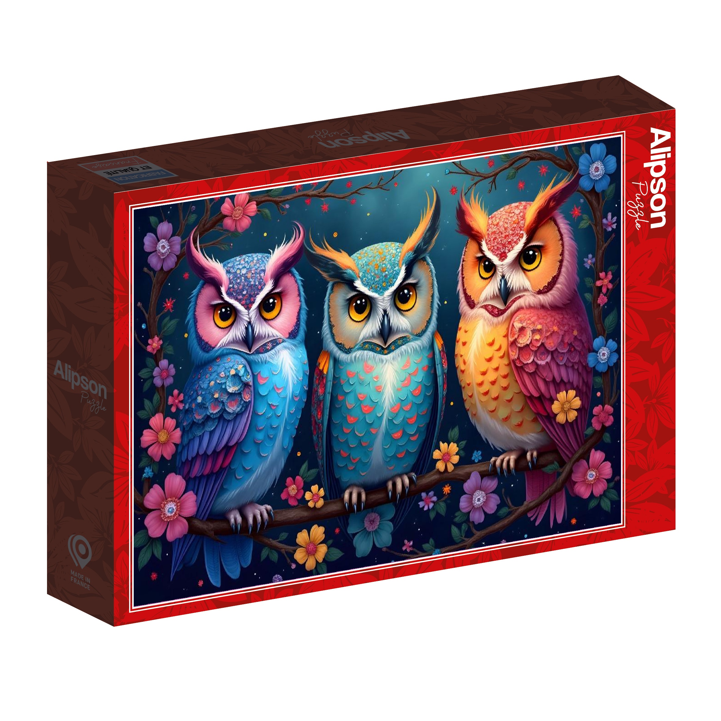 Alternative view of Owls and Enchanted Night Puslespil 1000 Brikker