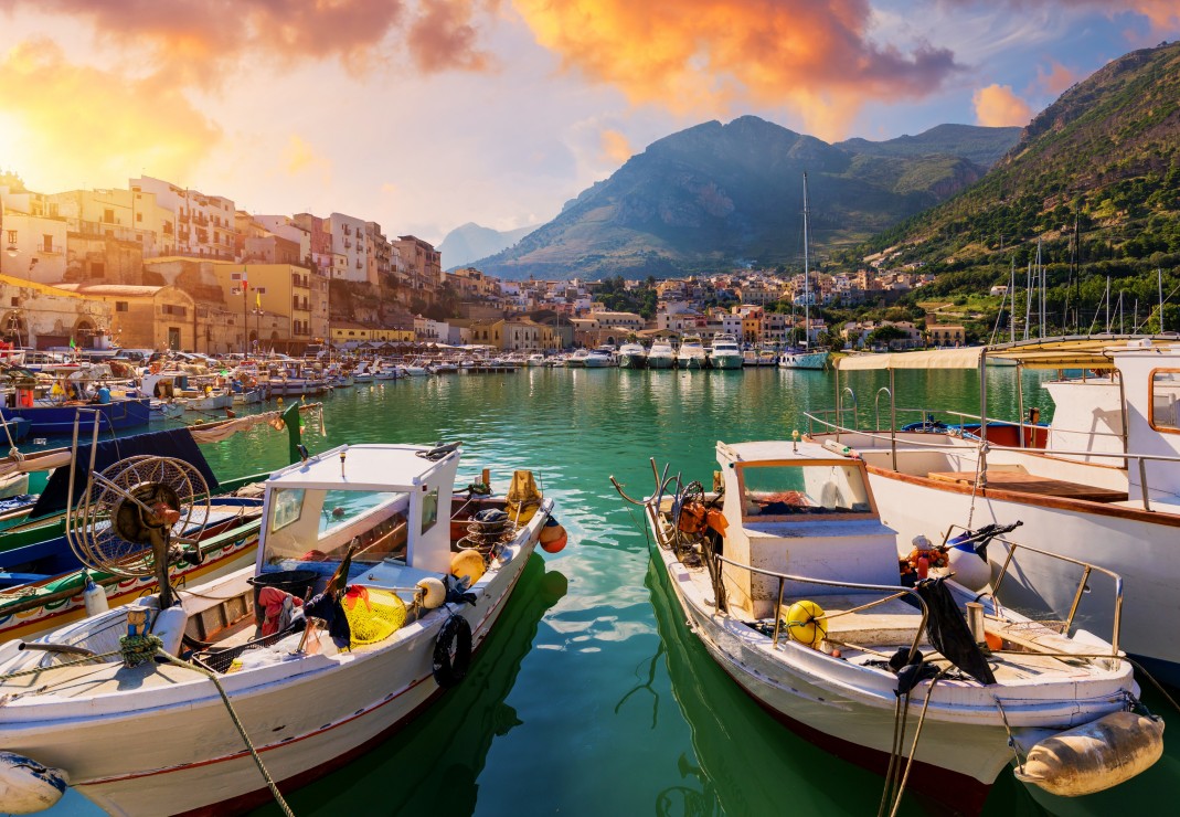 Port and Fishing Boats, Sicily Puslespil 1000 Brikker
