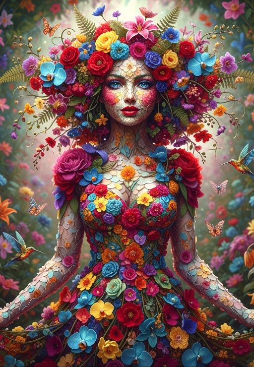 Woman Flowers Puslespil 1000 Brikker