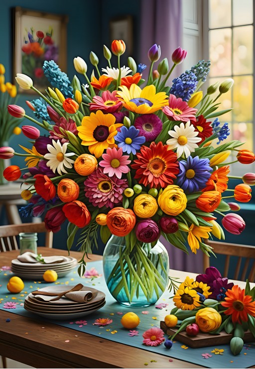 Colourful Bouquet Puslespil 1000 Brikker
