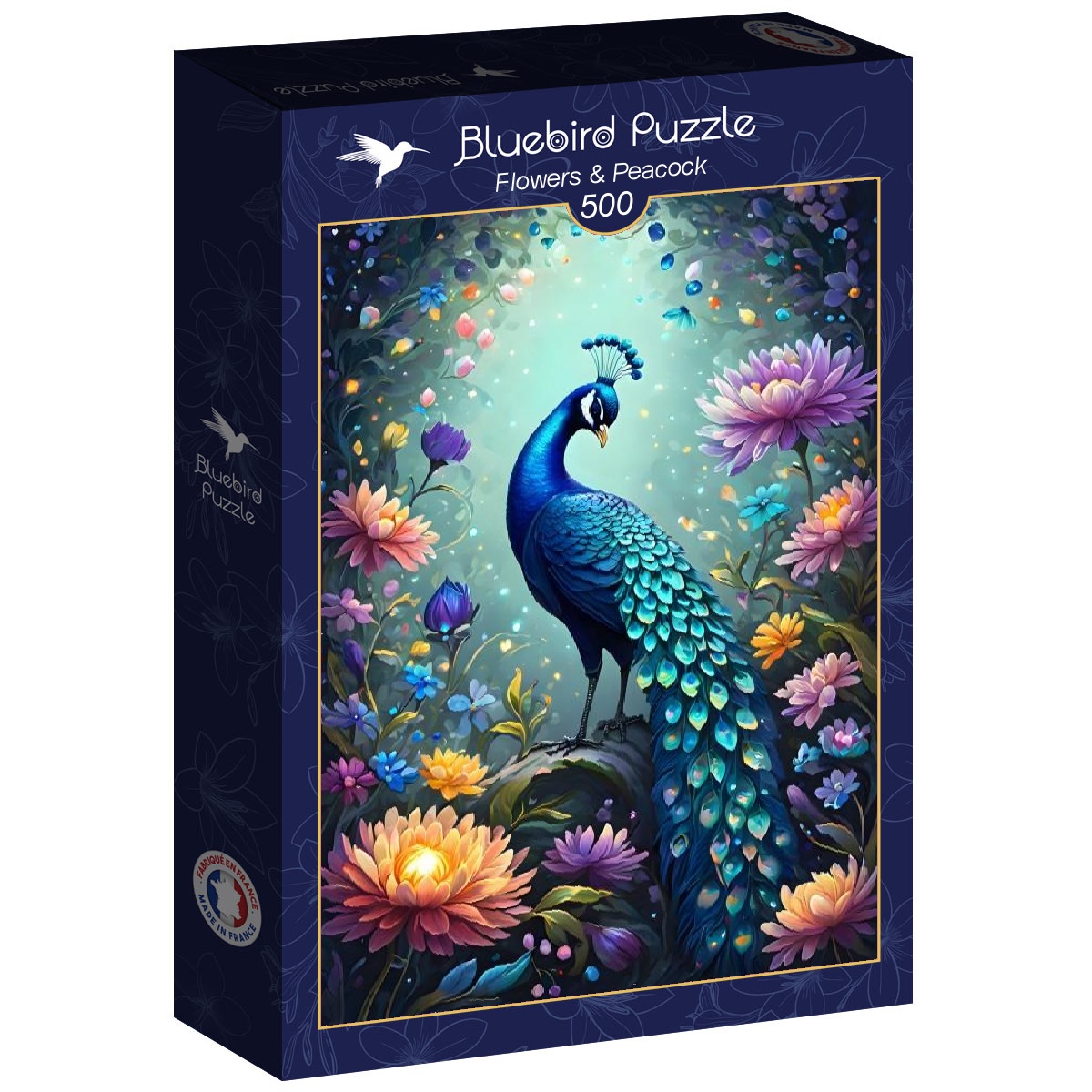 Alternative view of Flowers & Peacock Puslespil 500 Brikker