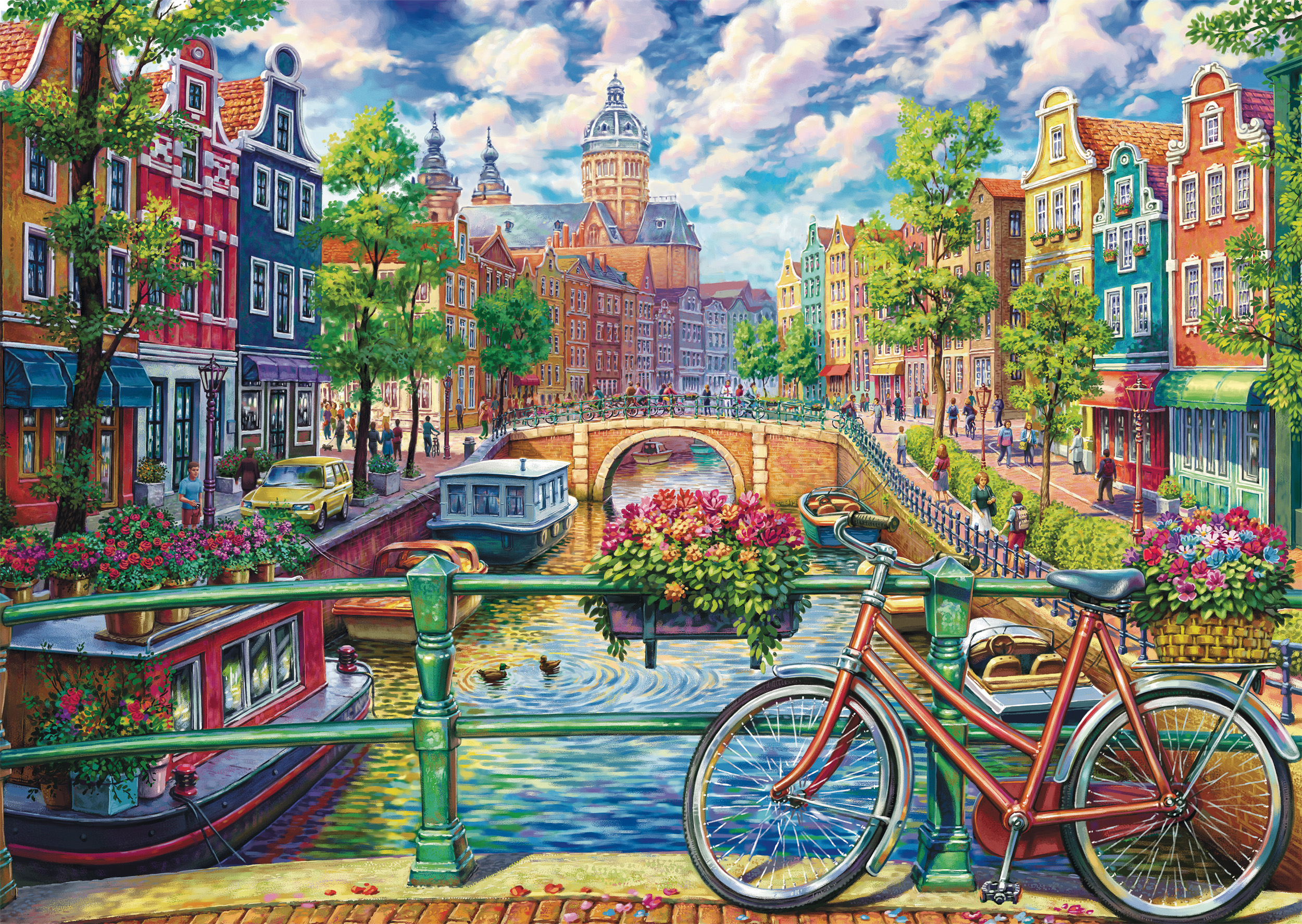 Amsterdam Canal Puslespil 1000 Brikker