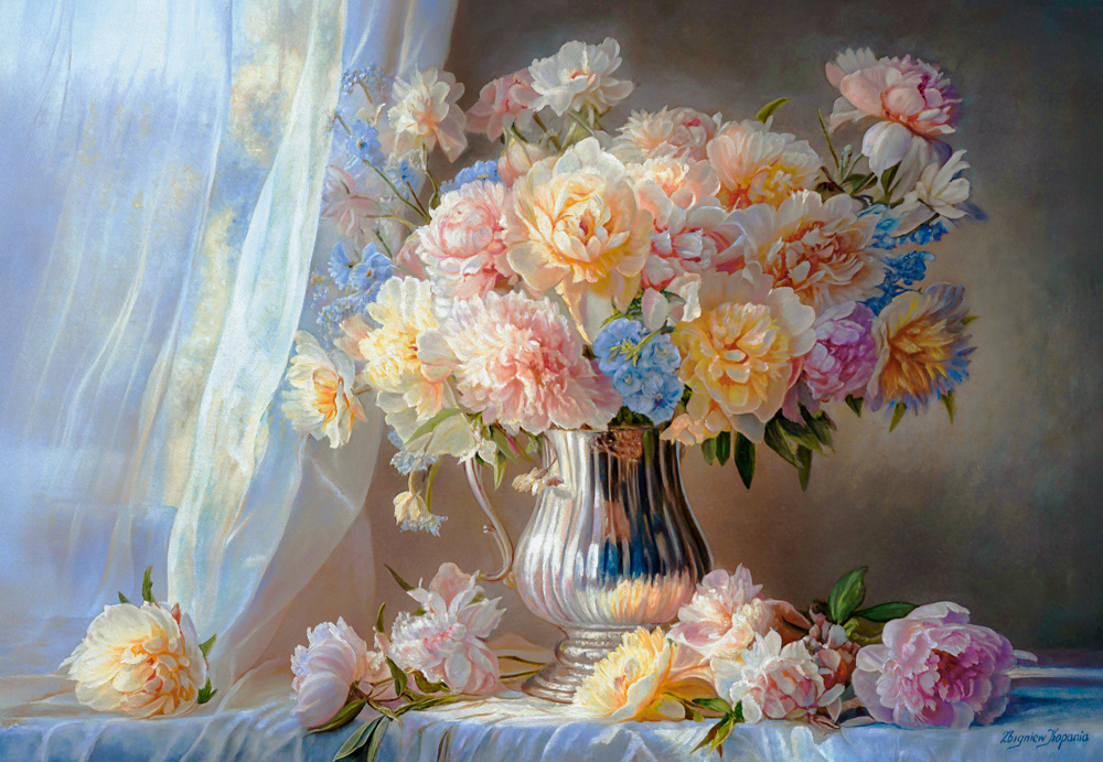 Pastel Peonies Puslespil 1500 Brikker