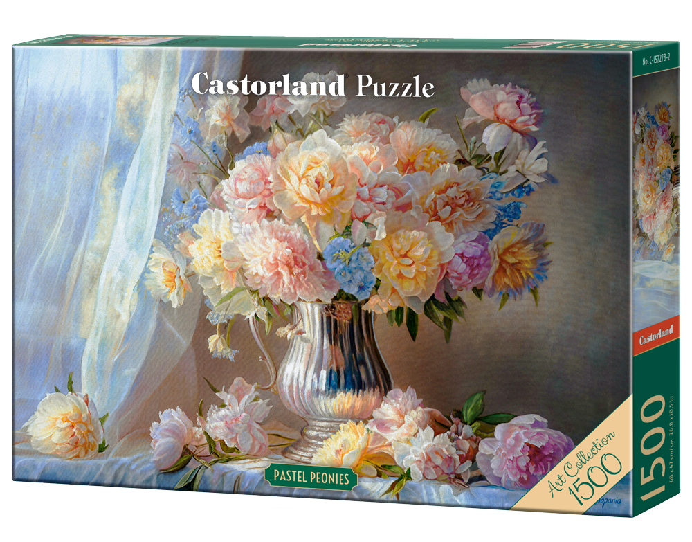 Alternative view of Pastel Peonies Puslespil 1500 Brikker