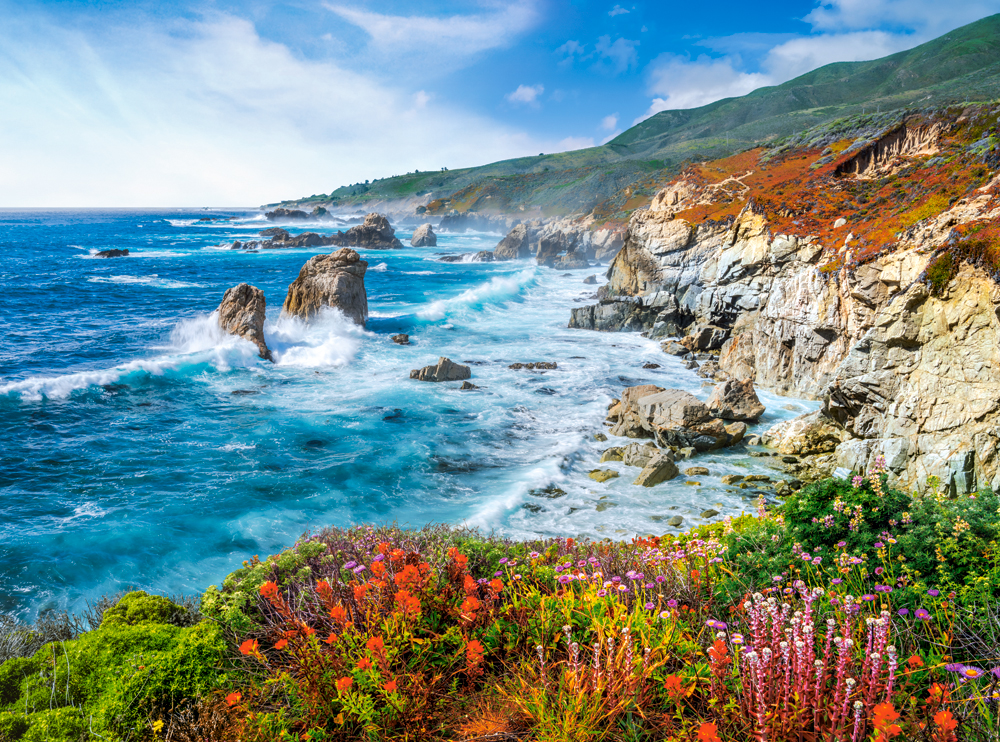 Big Sur Coastline, Californie, USA Puslespil 2000 Brikker