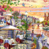 Romantic City Sunset Puslespil 1000 Brikker