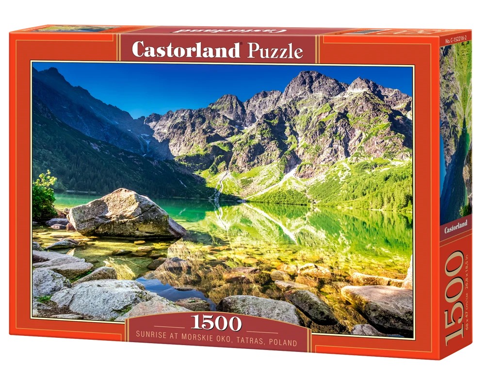 Alternative view of Sunrise at Morskie Oko, Tatras, Poland Puslespil 1500 Brikker