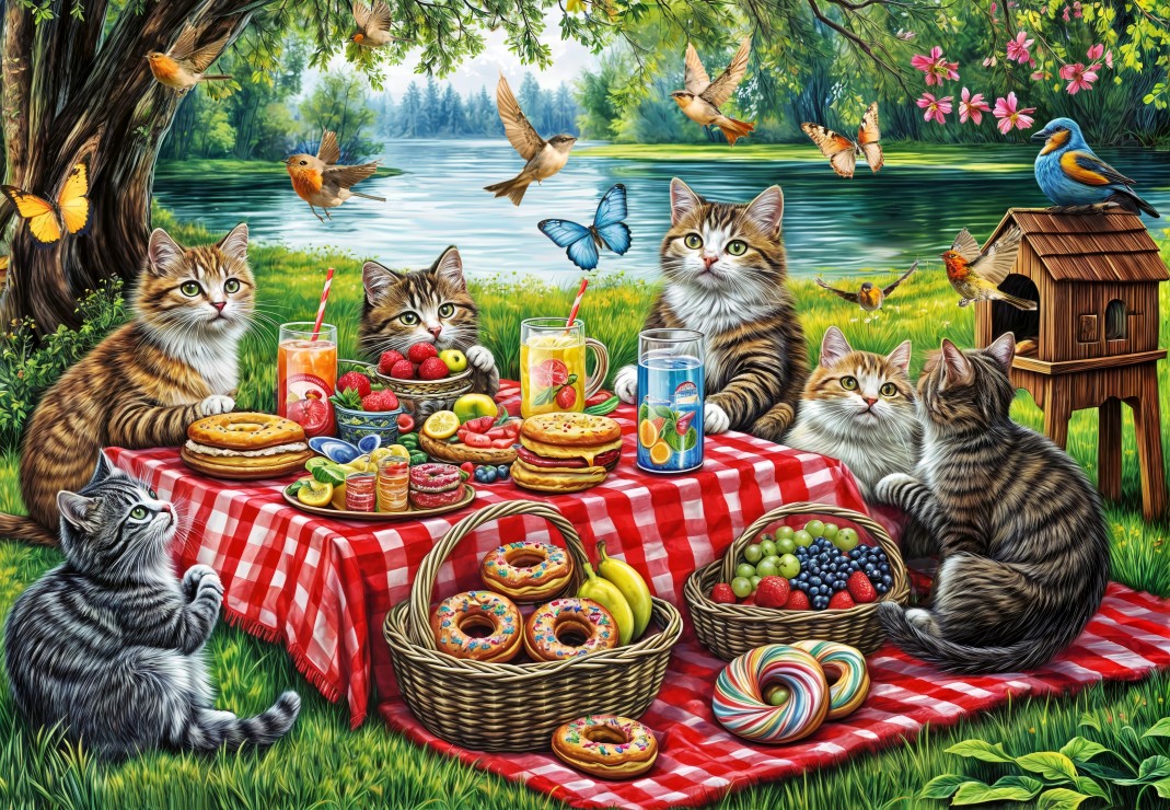 Cats' Picnic Puslespil 1000 Brikker