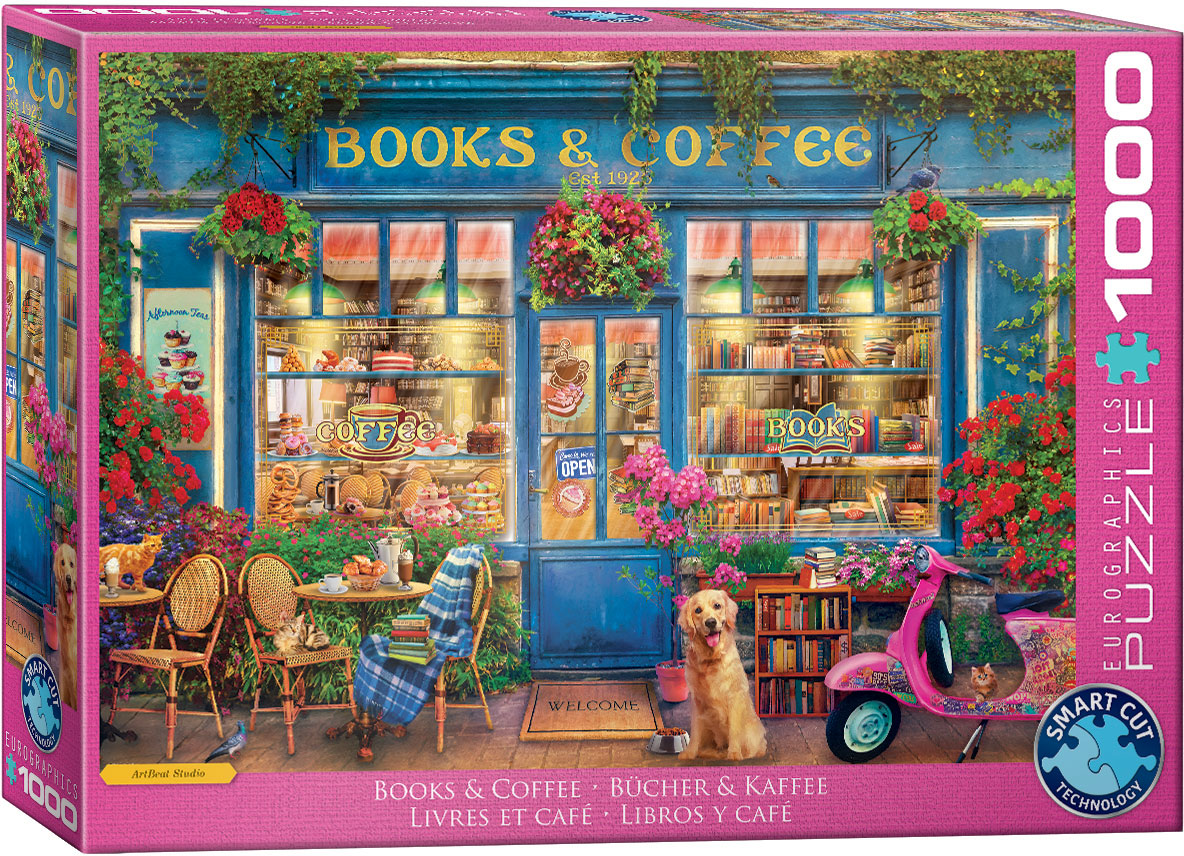 Alternative view of Books & Coffee Puslespil 1000 Brikker