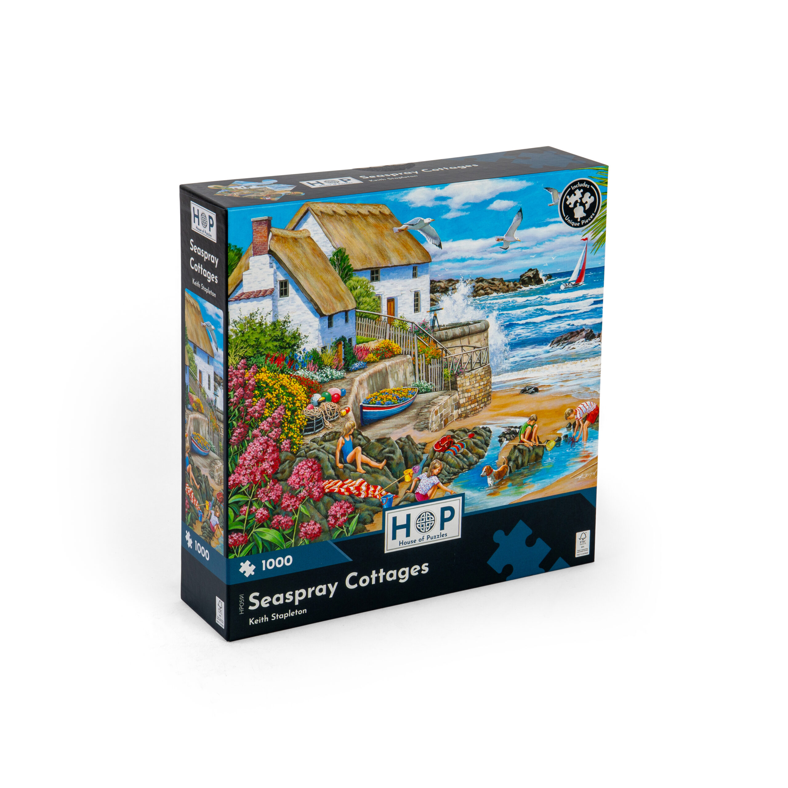 Alternative view of Seaspray Cottages Puslespil 1000 Brikker