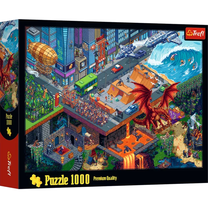 Alternative view of Pixel City Puslespil 1000 Brikker