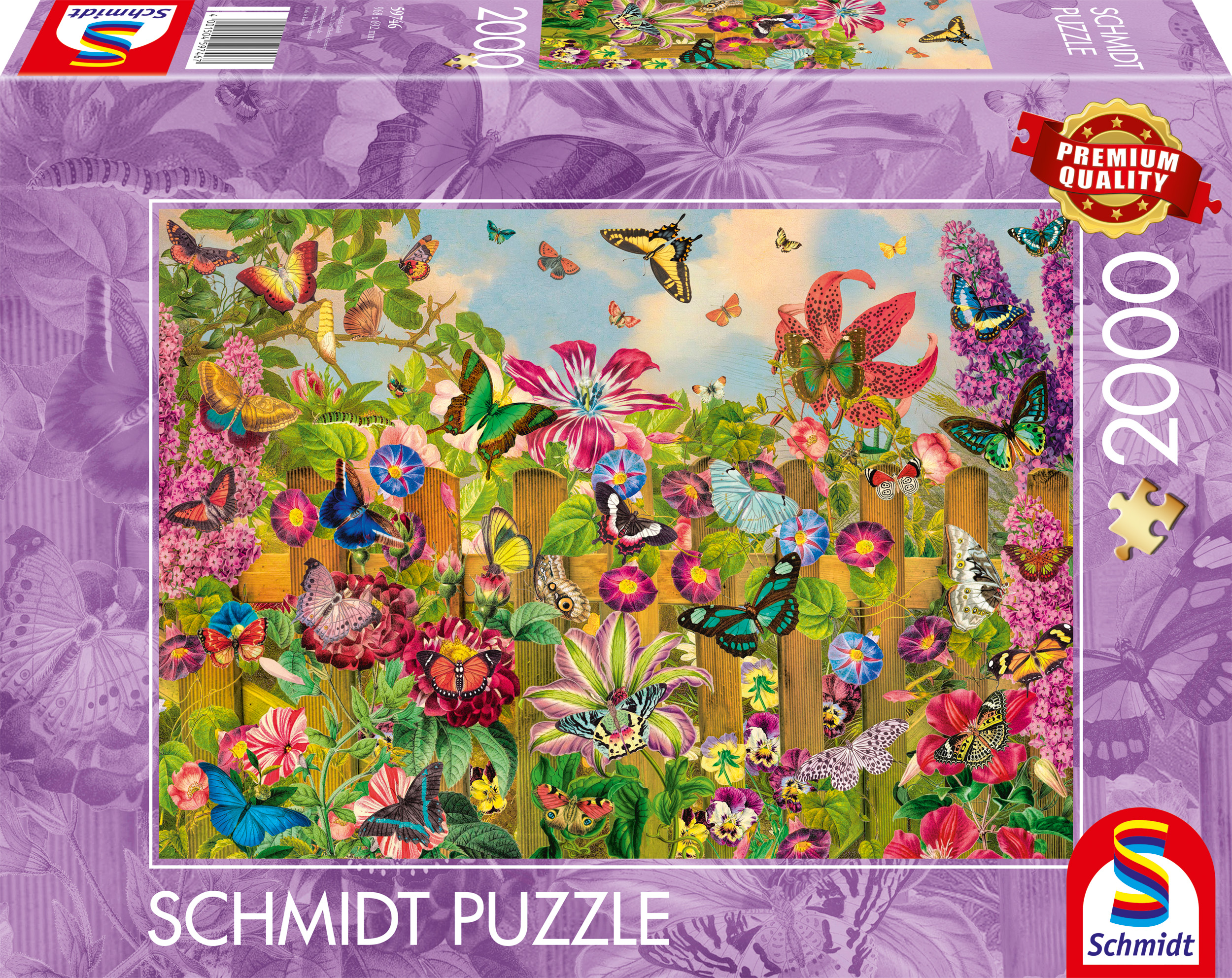 Alternative view of Enchanting Butterfly Garden Puslespil 2000 Brikker