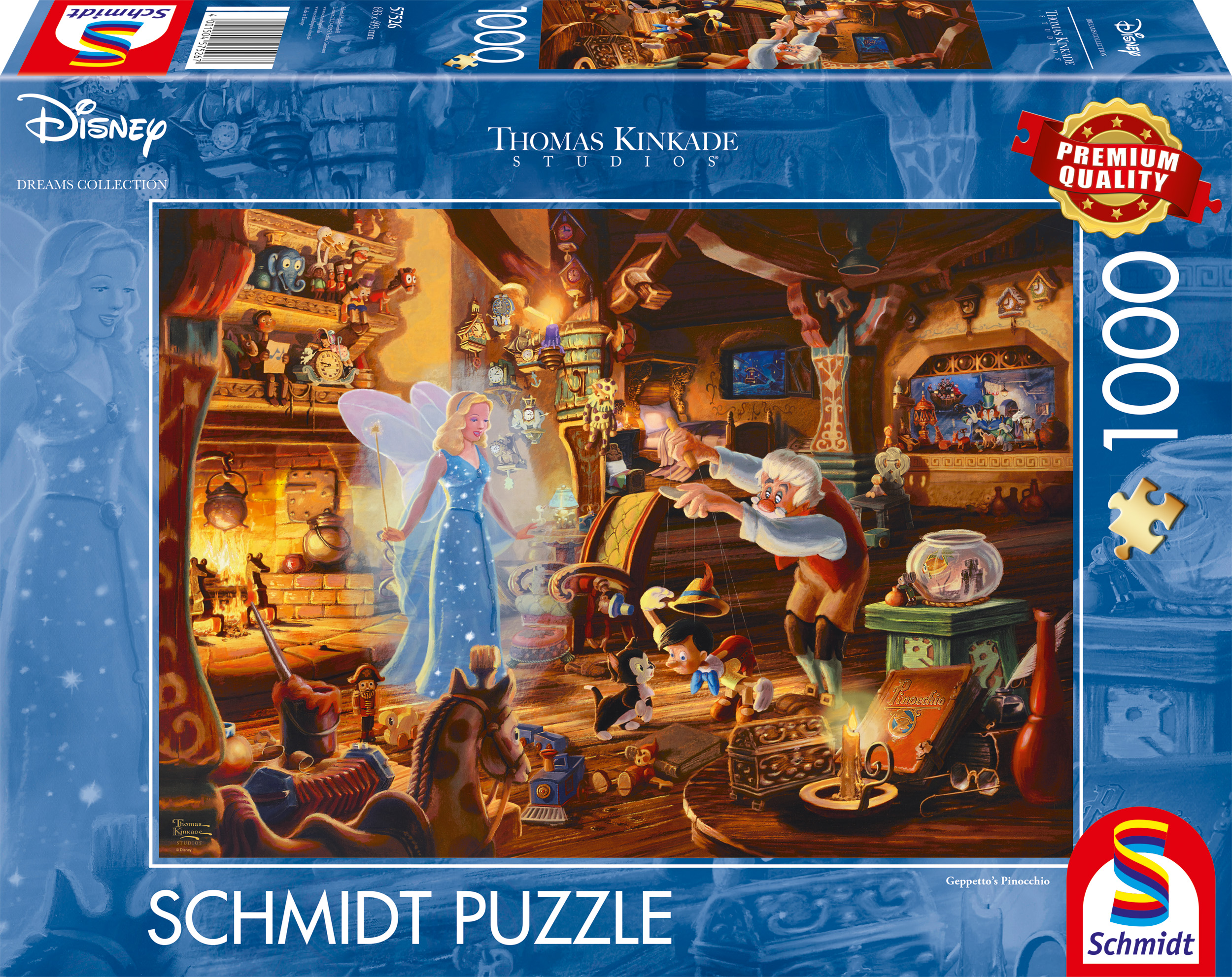 Geppetto's Pinocchio Disney Puslespil 1000 Brikker - Billede 2