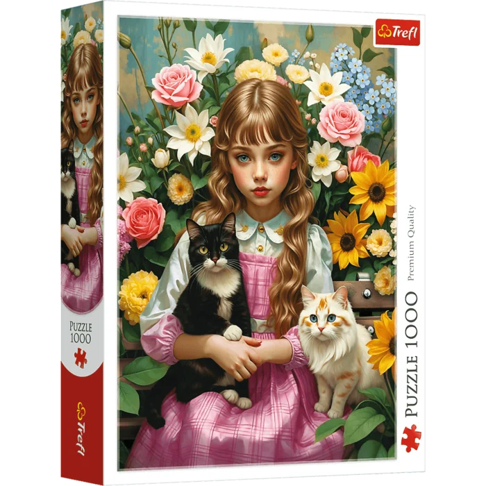 Alternative view of Girl with the Cats Puslespil 1000 Brikker