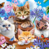 Kittens with Flowers Puslespil 500 Brikker