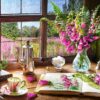 Still Life with Violet Snapdragons Puslespil 1000 Brikker