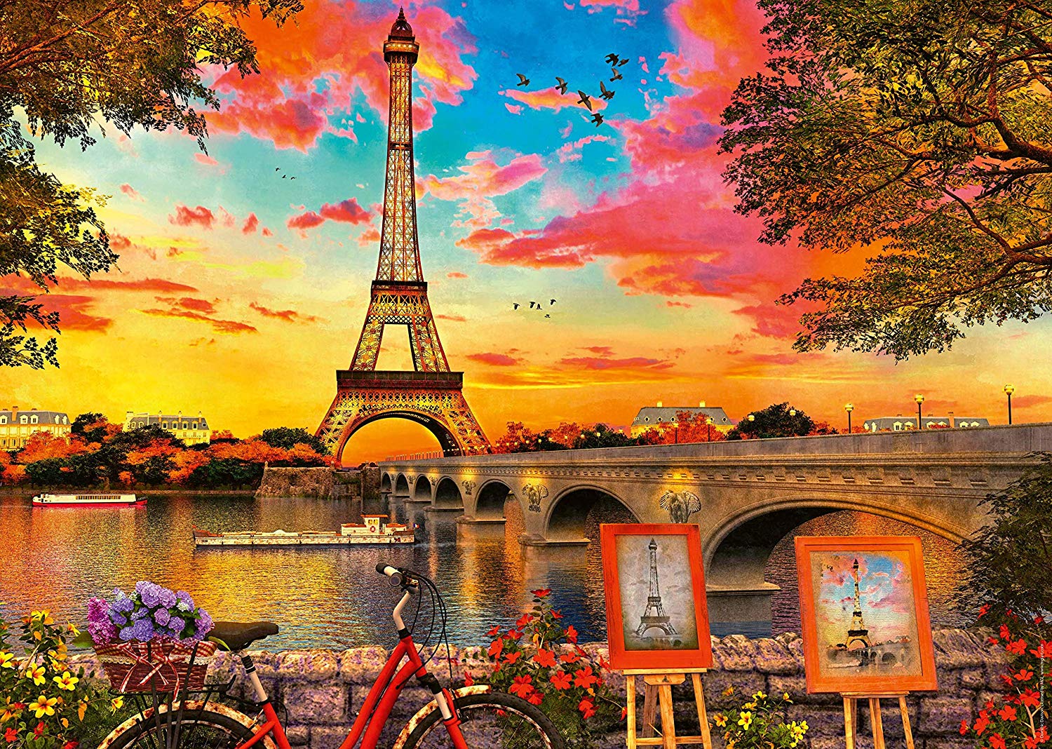 Banks of The Seine, Paris Puslespil 1000 Brikker