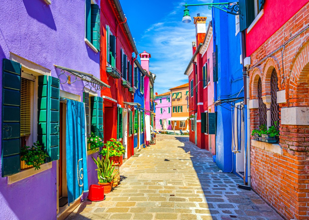 Colourful Houses Burano – Bluebird Puslespil 500 Brikker