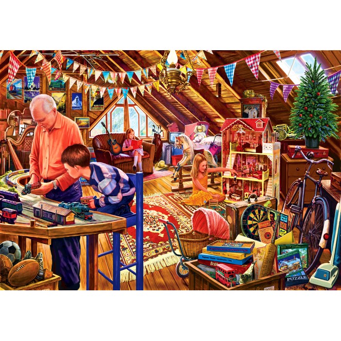 Attic Playtime – Bluebird Puslespil med 500 Brikker