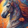 Floral Horse – Bluebird Puslespil med 1000 Brikker