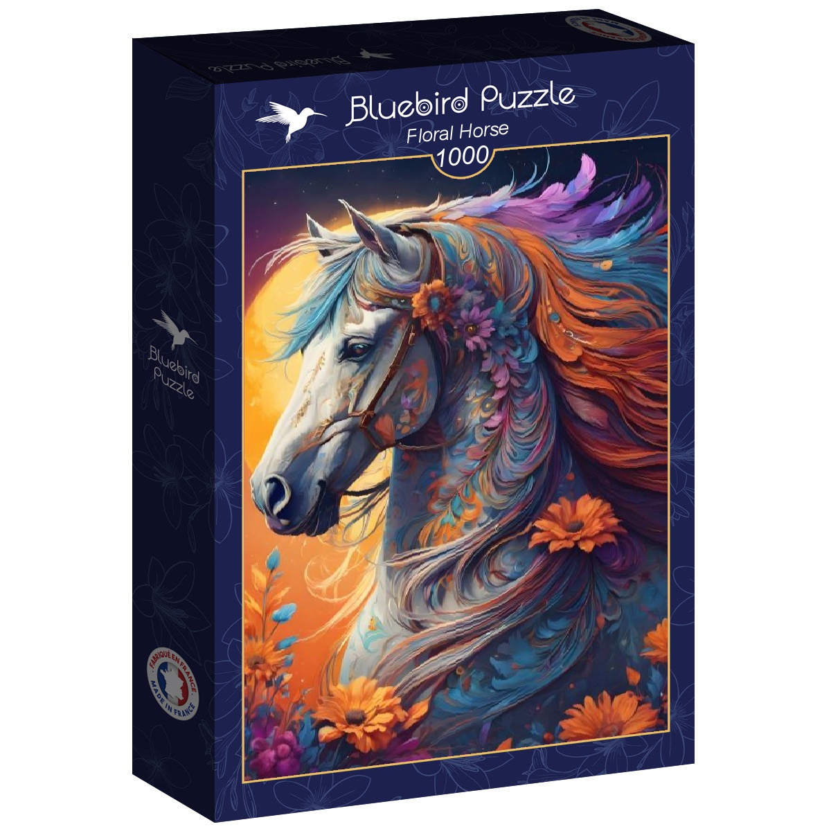 Alternative view of Floral Horse Puslespil 1000 Brikker