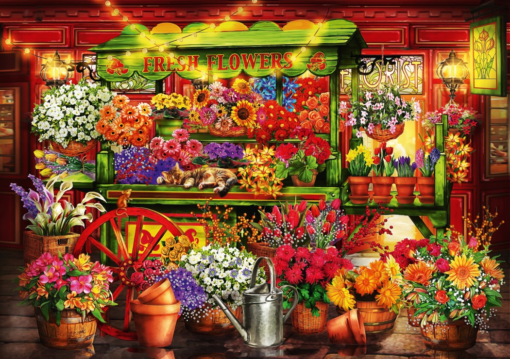 Flower Market Stall – Bluebird Puslespil 1000 Brikker