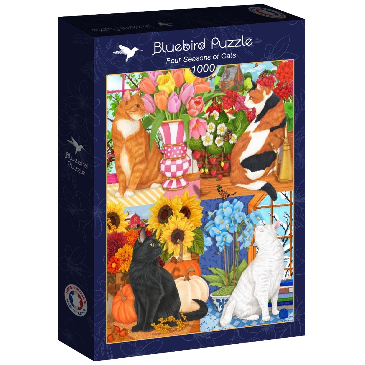 Alternative view of Four Seasons of Cats Puslespil 1000 Brikker
