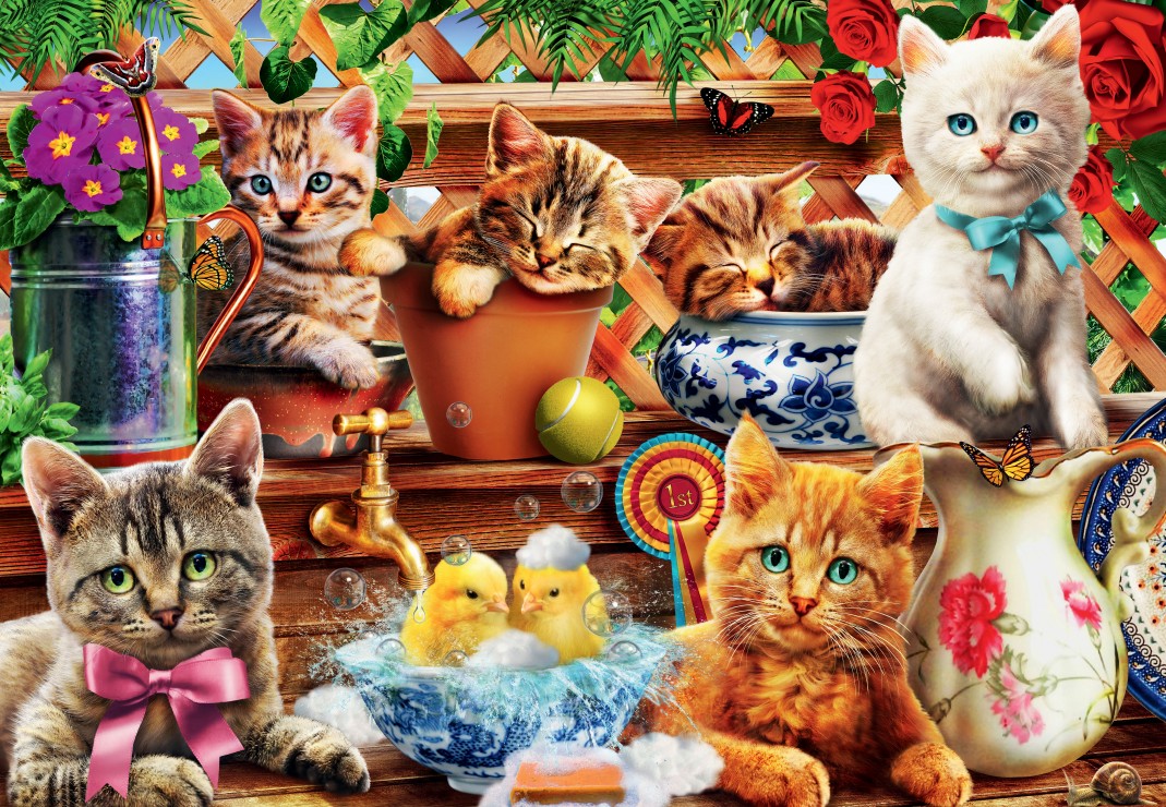 Kittens in the Potting Shed – Bluebird Puslespil 1000 Brikker